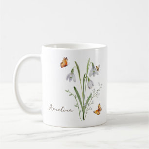 Mug Fleur du mois de naissance perce-neige