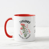 Mug Fleur du mois de naissance personnalisée JANVIER (Gauche)