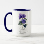 Mug Fleur du mois de naissance Violet févré (Gauche)
