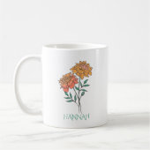 Mug Fleur du mois d'octobre Souci orange (Gauche)
