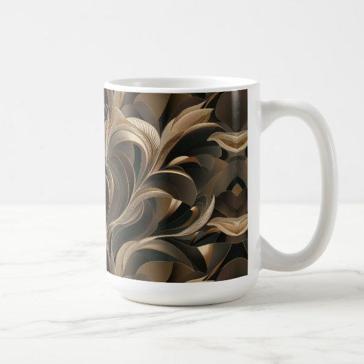 Mug Fleur Élégante Botanique Dorée (Droite)