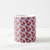 Mug Fleur élégante chic rétro rouge (Centre)