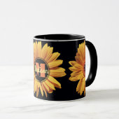 Mug Fleur élégante de marguerite de monogramme d'aster (Devant droit)