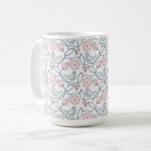 Mug Fleur et oiseaux Motif sans couture (Devant gauche)