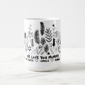 Mug Fleur et texte noir et blanc personnalisés (Centre)