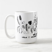 Mug Fleur et texte noir et blanc personnalisés (Gauche)