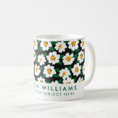 Mug Fleur Faisée Blanc Personnalisé | Nom personna (Devant droit)