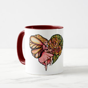 Mug Fleur Fée Jardin Fleurs Coeurs Fleurs Fées