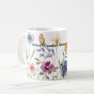 Mug Fleur fleur aquarelle cadeaux amant de café