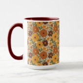 Mug fleur/fleurs de style vintage 70 (Gauche)