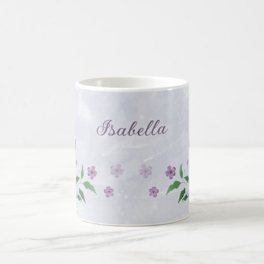 Mug Fleur floral bleu poussiéreux violet  (Centre)