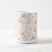 Mug Fleur Florale Crème Marron Cacao (Centre)