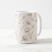 Mug Fleur Florale Crème Marron Cacao (Devant droit)