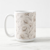 Mug Fleur Florale Crème Marron Cacao (Gauche)