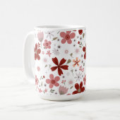 Mug Fleur florale motif rose rouge (Devant gauche)