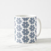 Mug Fleur Forme Carreaux Rose Turquoise (Devant droit)