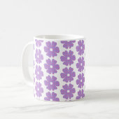Mug Fleur Forme Carreaux Rose Violet (Devant gauche)