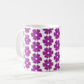 Mug Fleur Forme Carreaux Rose Violet (Devant gauche)