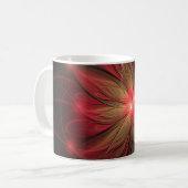 Mug Fleur fractale de fansy rouge (Devant gauche)