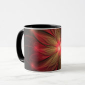 Mug Fleur fractale de fansy rouge (Devant gauche)