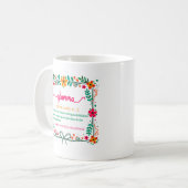 Mug Fleur Frame Grandma Grand-mère Définition (Devant gauche)