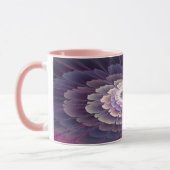 Mug Fleur frappante abstraite fractale couleur rose (Gauche)