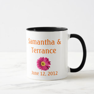 Mug Fleur fuchsia de marguerite personnalisable