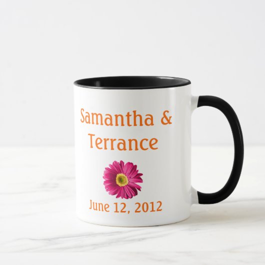 Mug Fleur fuchsia de marguerite personnalisable (Droite)