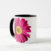 Mug Fleur fuchsia de marguerite personnalisable (Devant gauche)