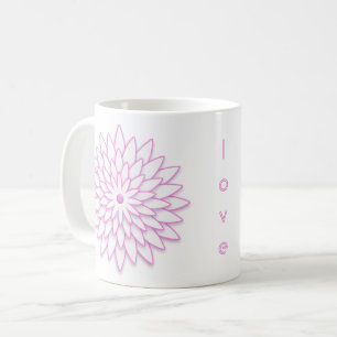 Mug Fleur géométrique abstraite. Texte