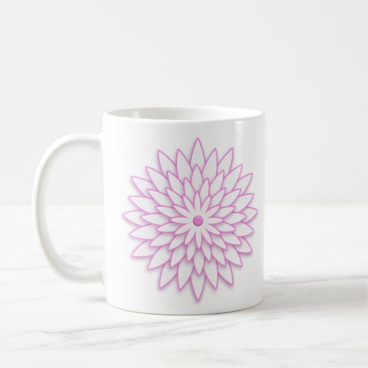 Mug Fleur géométrique abstraite. Texte (Gauche)