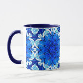 Mug Fleur géométrique Motif en Bleu Cobalt et Marine (Gauche)