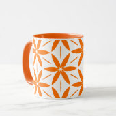 Mug Fleur géométrique orange moderne du milieu du sièc (Devant gauche)