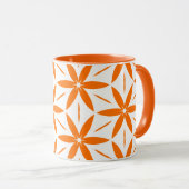 Mug Fleur géométrique orange moderne du milieu du sièc (Devant droit)