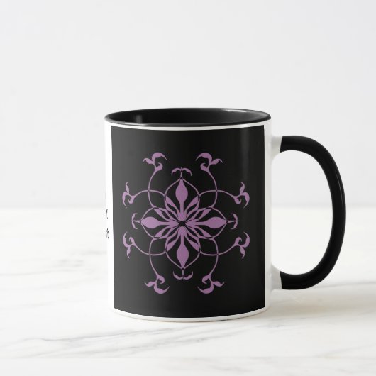 Mug Fleur gothique violet et noir (Droite)