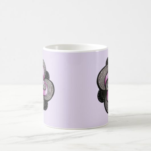 Mug Fleur gothique violet noir Abstrait floral (Centre)