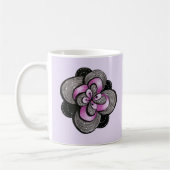 Mug Fleur gothique violet noir Abstrait floral (Gauche)