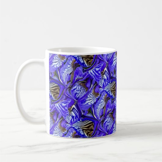 Mug Fleur Iris Violet / Esthétique / Carrelé / (Gauche)