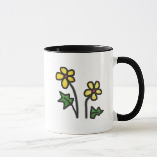 Mug Fleur Jaune Douce Tirée (Droite)