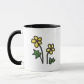 Mug Fleur Jaune Douce Tirée (Gauche)