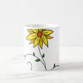 Mug Fleur Jaune Fantaisiste Art Doodle (Centre)