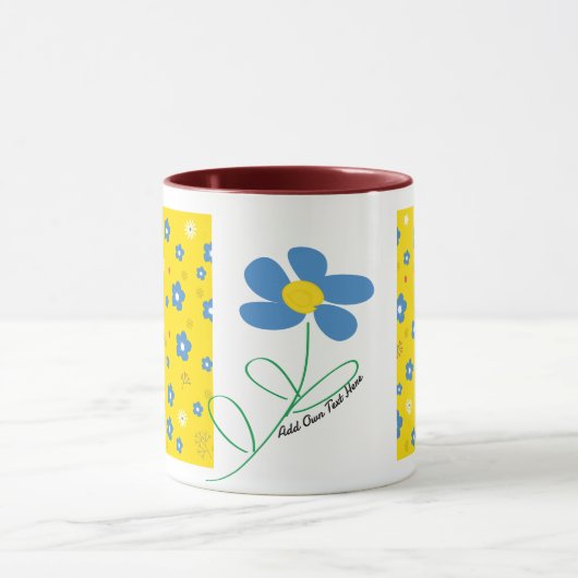 Mug Fleur jaune, rouge et bleu (Centre)