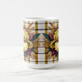 Mug Fleur Jaune Vibrante Avec Feuilles D'Automne (Centre)