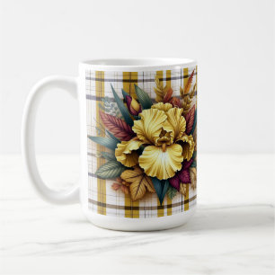 Mug Fleur Jaune Vibrante Avec Feuilles D'Automne