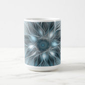 Mug Fleur joyeuse abstraite fleur bleue grise fractale (Centre)