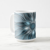 Mug Fleur joyeuse abstraite fleur bleue grise fractale (Devant gauche)