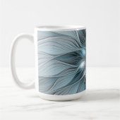 Mug Fleur joyeuse abstraite fleur bleue grise fractale (Gauche)