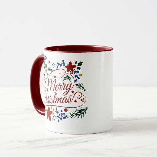 Mug Fleur Joyeux Noël (Devant gauche)