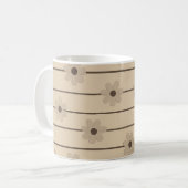 Mug Fleur Kaki Retro Chic Stripe Unique Y2K (Devant gauche)