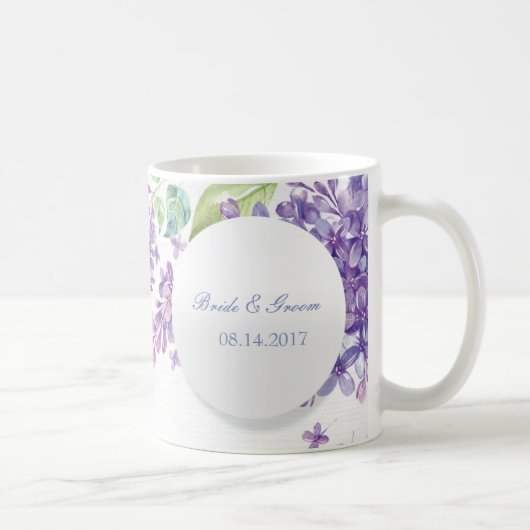 Mug Fleur Lilac de printemps Mariage floral (Droite)